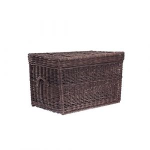 e-wicker24 Alles aus Weide Coffre,grand panier,corbeille,malle de rangement en osier maron.panier en osier (60x39 H39, Maron/gris) (e-wicker24, neuf)