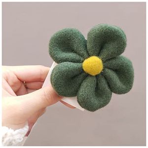 Bandeau Bande &agrave; cheveux &eacute;lastique Haute Fleur Peluche Fleur Coiffure Clip Coiffure Terrain de cheval Lady Cheveux Scrunchies Filles Sweet populaire Accessoires for cheveux Bandeau Cheveux Femme(Green (钟祥市微琼维商贸有限公司, neuf)