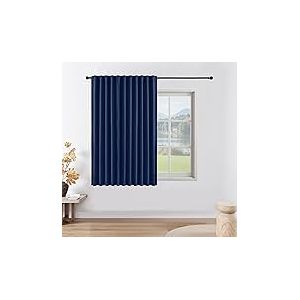 Joydeco Rideau Occultant Thermique sur Mesure Bleu Marine 1 Panneau, Rideau Thermique Isolant Anti Froid et Chaleur &agrave; Pattes Cach&eacute;es et Passe Tringle, 85% Blocage de Lumi&egrave;re (joydeco, neuf)