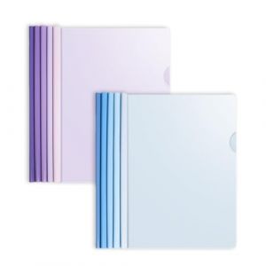 Lot de 10 A4 couverture de rapport, chemises à glissière, couvertures de reliure en plastique, chemises de classement, couvertures de rapport A4 avec clip, violet et bleu (ZHANG FUDONG DE SHOP, neuf)
