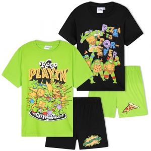 Get Trend Teenage Mutant Ninja Turtles Pyjama Enfant Garcon Été Ensemble Pyjama Court Lot 2 Vêtement de Nuit Cadeau Garçon (9-10 Ans, Multi TMNT 2 Pack) (Get Trend., neuf)