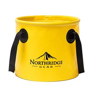 Northridge Gear Seau Pliant Bol Pliant au Design branch&eacute; | Camping p&ecirc;che Parti Jardin | Peut &ecirc;tre utilis&eacute; comme Cuvette Pliable, Bocal &agrave; Eau ou &eacute;vier Pliant | Jaune, 15L (ADAMOA GmbH, neuf)