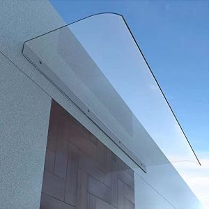 Zlovne Auvent de Porte d'Entrée Transparent,Auvent de Véranda Auvent de Fenêtre en Polycarbonat UV Protection/Contre la Pluie,Marquise de Porte d?Entrée Moderne Invisible (50x90cm/20 x35) (zhenguIdian, neuf)