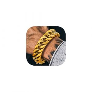 Richsteel Gourmette Or Homme 23cm, Cha&icirc;ne Bracelet Homme Acier Inoxydable Maille Grosse 17mm, Bijoux Dor&eacute; Gourmettes Bracelets pour Gar&ccedil;on (Richsteel Jewellery, neuf)