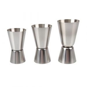 Supecesorio Doseur Cocktail, 3 Pièces Double Tasse à Mesurer Doseur 15/20/25/30/40/50 ML, Doseur À Alcool En Acier Inoxydable,Verre à Jigger pour Bar Maisons Fête Vin Gin Shaker Barman Professionnel (DAOLIANGKEJI, neuf)