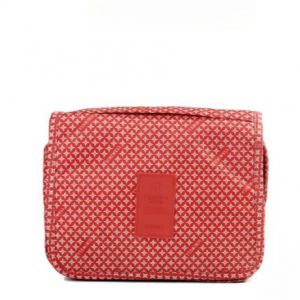 Trousse De Toilette Originale Femme Le-Globe-Trotteur Fleurs Bordeaux Pliable Imperméable Avec Poignée De Transport Pour Produits Beauté Et Douche (Étoiles Rouges) (PJSshop, neuf)