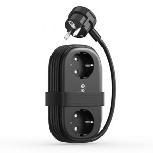 ORICO 65W GaN Prise de Voyage Multiple avec USB-C, 6-en-1 Multiprise Rapide avec 4 Ports USB, Multiprise avec Câble d'Extension Rétractable 1.6m pour MacBook, iPad, Téléphone, Voyage -AP3 Noir (ORICO Official Store, neuf)