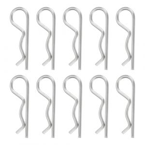 QUARKZMAN 10 Pcs Goupille D'Attelage, 3mm x 60mm R Clips 304 Acier Inoxydable Goupille De Retenue Goupille Fendue Kit Assortiment Clips Pour Remorques Tracteurs Goupille D'Attelage, Argent (QUARKZMAN, neuf)