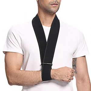 supregear Écharpe de Bras, Antidémarrage de Collier de Support de Cou Réglable et Léger Écharpe de Bras Simple Support D'épaule Médical Respirant pour le Coude de la Main du Bras Blessé, Noir (J&D Tech FR, neuf)