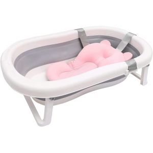 Siège de Bain Baignoire Bébé Coussin de Soutien Flottant Nouveau-né Tapis de Bain Antidérapant Oreiller de Bain Doux Chaise de Bain Pliable Hamac de Douche pour Nourrisson 0-12 Mois, Sans Baignoire (AmoureuxUK, neuf)