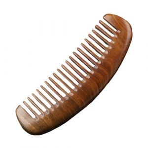 Peigne en bois, peigne en bois de santal,Peignes démêlants en bois de noyer - Peigne ergonomique pour cheveux bouclés, masseur de cuir chevelu, peigne démêlant en bois de santal pour les voyages scola (jiaoggc, neuf)