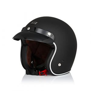 ORIGINE Casque Jet de Moto Vintage Casque Scooter Rétro de Moto Homologué ECE (Solid Matt Black,M) (H&H Sports Protection srl, neuf)