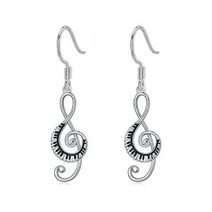 Musique Boucles d'oreilles Musique Note Boucles d'oreilles Piano Argent Sterling Boucles d'oreilles Musique Dangle Hypoallerg&eacute;nique Musique Piano Note Bijoux Cadeaux pour Femmes Filles (zhicong shop, neuf)