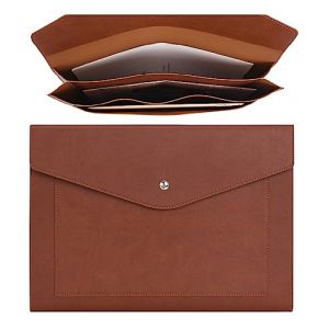 Wason Porte documents Extensible A4 en Cuir PU avec Pochettes de Grande Taille pour Factures Papier, Papeterie, Tablette et PC, étude de Travail Voyage(Marron foncé) (Wason eu, neuf)