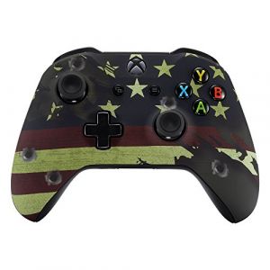 eXtremeRate Coque Avant de Remplacement pour Xbox One S/X Manette, Coque Avant avec Motifs pour Xbox One S/X Manette (Modèle 1708), Drapeau (Easequote-Store, neuf)