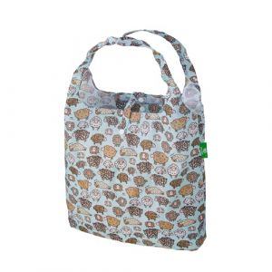 Eco Chic Sac de courses léger et réutilisable | Sac fourre-tout résistant à l'eau | Se replie dans une pochette attachée pour le rangement (Mouton mignon Bleu) (fuze France, neuf)