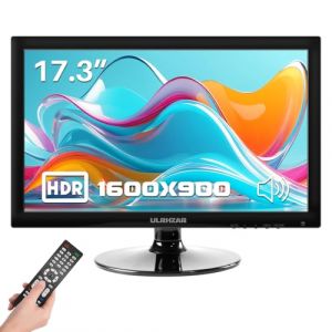 Ulrhzar Écrans PC 17,3 Pouces 1600x900 60Hz Moniteurs CCTV, avec Audio/VESA/HDMI/VGA/USB-C pour Fire Stick, Lecteur multimédia USB, Haut-Parleur intégré, Extension écran d'ordinateur Portable (XYTGS, neuf)