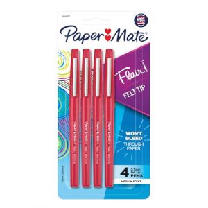 Paper Mate Flair Medium Pointe Feutre 4/Modeler Rouge (BigWhiteRabbit, neuf)