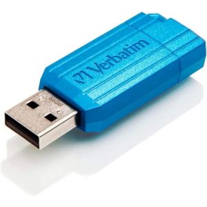 Verbatim Clé USB Pinstripe 64Go I USB 2.0 I Memory Stick USB I pour Laptop Ordinateur Portable ultrabook TV autoradio I Stick USB 2.0 I Clé USB avec mécanisme Poussoir I Bleu caraïbes (Conrad Electronic France, neuf)