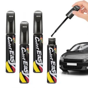 Pardofelis 4 Pi&egrave;ces Stylo Peinture Voiture, 12ml Retouche Peinture Voiture, Peinture R&eacute;paration Voiture, Stylo de R&eacute;paration Peinture pour R&eacute;paration Rayures Voiture - Noir (Lion-EU, neuf)