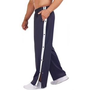 PINSPARK Pantalon de Jogging pour Homme Pantalon de Rééducation Ouverture Latérale avec Boutons-Pression Latéraux - Pantalon de Sport Postopératoire (Pinspark, neuf)