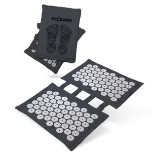 NEOLYMP Paillasson d'acupression - Stimulation polyvalente - Lavable et respectueux de l'environnement - Avec sac de transport - Tapis de massage des pieds d'acupuncture avec pointes en ABS - Tapis (NEOLYMP, neuf)