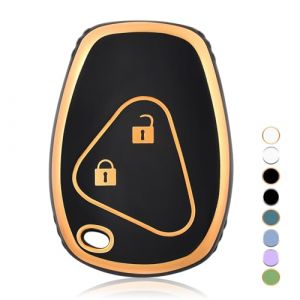 OFF WE GO Etui Cles Coque de Clé pour Renault Clio Modus Twingo Kangoo Master Trafic Dacia Logan Sandero Opel Protecteur Clé Voiture Couverture Clé Accessoire Voiture Clé à Télécommande, Noir Or (OFF WE GO, neuf)