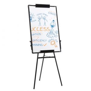 Tableau Blanc Effacable Tableau Blanc Magn&eacute;tique sur Pied, Hauteur R&eacute;glable, Portable L&eacute;ger, Effa&ccedil;able &agrave; Sec, pour Bureau, &Eacute;cole, Maison (Noir Blanc, 60x90 cm) (hlang EU, neuf)