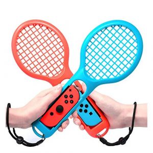 Fiimoo Raquette de Tennis [2 Pièces] Nintendo Switch Joy-Con Controller pour Mario Jeux de Tennis (Bleu & ouge) (FiiMoo EU, neuf)