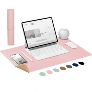 LeKuni Sous Main Bureau 80X40cm, Tapis de Souris XXL Antidérapant, Tapis Bureau Double Face En Cuir Et Liège, Protecteurs De Bureau Étanche Pour Le Bureau Et La Maison, Rose (KASINO Direct, neuf)