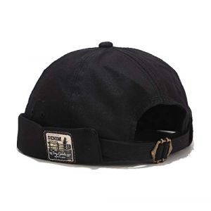 Zegoo Bonnet rétro en coton pour homme - Style marin - noir - Taille unique (Tuxian, neuf)
