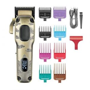 Tondeuse Cheveux Professionnelle, Hair Trimmer Professional Hair Cut Machine Electric Barber Adjustable Clippers LED Vintage Metal Hair Trimmer For Men (nanfengxianluoleixiaoshoubu, neuf)