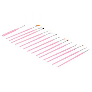 aqxreight Brosse de Nail Art de 15pc pour des Dessins avec des Cheveux en Nylon pour la Peinture Détaillée et le Bricolage (Ensemble de broussailles à huile 15 pièces roses) (Suuone, neuf)