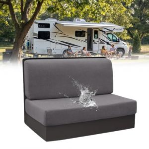 POPUBBY Housse de Coussin de Si&egrave;ge de Caravane, 1 Set &Eacute;lastique Housse Banquette pour Camping-Car Lavable Housses de Coussin Dinette RV, Housses de Si&egrave;ge pour Caravane (Treillis, Gris Fonc&eacute;) (POPUBBY, neuf)
