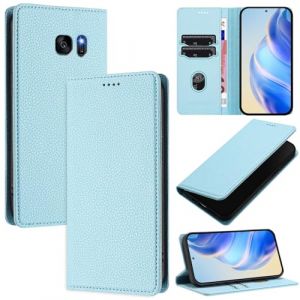 xinyunew Coque pour Samsung Galaxy S7 Edge, RFID Blocage Portefeuille Etui &agrave; Rabat, Housse en Cuir PU pour Samsung Galaxy S7 Edge, Bleu Clair (xinyunew, neuf)