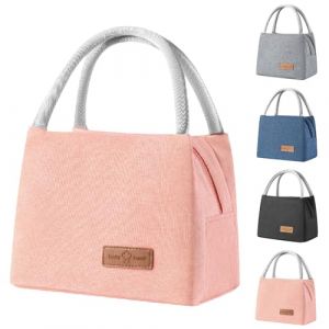 Aiuuee Sac Isotherme Repas Petit, 8L Sac Lunch Box Isotherme, Petit Sac Glaciere Imperm&eacute;able en Feuille d'Aluminium, Portable Petit Glaci&egrave;re Souple pour Travail, Bureau, &Eacute;col (Rose) (JIQIAN, neuf)