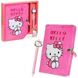 Hello Kitty Carnet Secret avec Cadenas et Joli Stylo Kuromi Journal Intime avec Cadenas et Stylo Bille Peluche Papeterie Kawaii Fourniture Scolaire (Rose) (Get Trend., neuf)