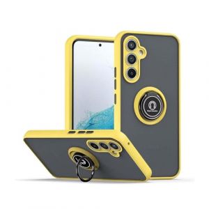 HONLEN Coque pour Samsung Galaxy A16 5G / Samsung Galaxy A16 (4G) (6.7" inches), Etui de T&eacute;l&eacute;phone Portable en Silicone Transparent Mat avec Support de Bague - Jaune (HONLEN, neuf)