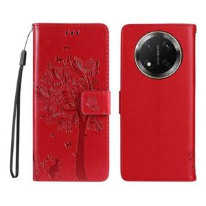 PEIYE Coque pour Honor Magic 7 Lite 5G / Honor X9c - Housse en Cuir PU, &Eacute;tui Flip avec Silicone Antichoc, Bumper, Fermeture Magn&eacute;tique & Support, Portefeuille et Folio -Cover Case -Rouge (Zanwon, neuf)