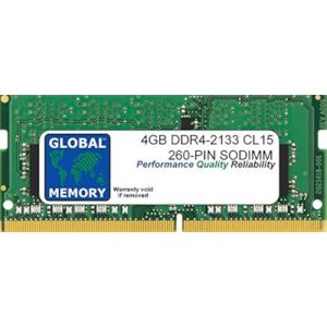 GLOBAL MEMORY 4Go DDR4 2133MHz PC4-17000 260-PIN SODIMM M&Eacute;MOIRE RAM pour Ordinateurs Portables (GLOBAL MEMORY, neuf)