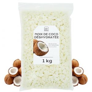 Noix De Coco S&eacute;ch&eacute;e Avec Sucre 1 Kg - Coco D&eacute;shydrat&eacute; En Cubes - Fruit D&eacute;shydrat&eacute; - Snack Sucr&eacute; - Id&eacute;al Pour La P&acirc;tisserie - Sans Gluten (EPEL, neuf)
