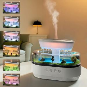 Humidificateur Rain Humidificateur Diffuseur 250 ml Huile Essentielle avec 7 Couleurs Veilleuse LED 7 Couleurs Diffuseur d'Huile Parfum&eacute;e Humidificateur avec Lampe Champignon Gouttes d'eau Diffuseur (CARS TRUCKS ONLINE, neuf)