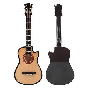 Atyhao Guitare Miniature, Mini modèle de Guitare Acoustique en Bois avec Support et étui Instrument de Musique modèle Hobby Collectibles Gift[16cm] Objets de décoration (Pactrae, neuf)