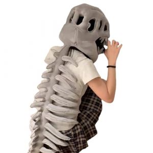 Headgear squelette de dinosaure, f&ecirc;te des os de dinosaure, costume pr&eacute;historique r&eacute;aliste, accessoire de cosplay l&eacute;ger pour Halloween, carnaval, &eacute;v&eacute;nements &agrave; th&egrave;me, 45.67x6.69x7.87 pouces (Youywz, neuf)