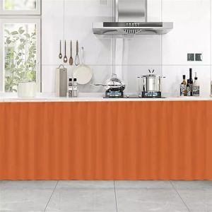 GIBZ Rideau Brise Bise Court Rectangulaire, D&eacute;coration de Placard Unie, Cantonni&egrave;re Anti-Poussi&egrave;re, Petits Rideaux pour Cuisine, Orange, 60x70cm (B x H) (Shopzo EU, neuf)