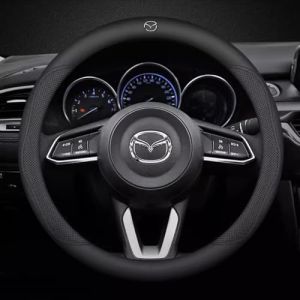 MMHGFIR Couvre Volant Voiture, pour Mazda 2 3 5 6 CX-3 CX-5 CX-7 CX-9 CX-30 MX-30 MX-5 PU Housse de Volant Antidérapant Respirant Housse de Volant Absorbant la Transpiration Sport,7-38CM(15"),C (Spaßkauf, neuf)