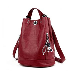 DEERWORD Femme Sac a Dos Sacs à Main Portés Bandouliere Feminin Ados Original PU Cuir 6462 1pc Ensemble Rouge Vineux (WUJUNWEI LTD, neuf)