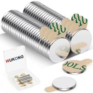 Wukong 50 Pièces Aimant Autocollant Puissant, 8×1mm Petit Aimant Adhesif Aimant Neodyme, Frigo Aimant Plat Mini Aimant Rond pour l'artisanat, Le Bricolage, la Cuisine et la Maison (WukongMag, neuf)