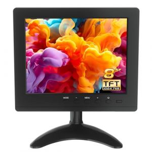 Moniteur De Vid&eacute;osurveillance TFT 8 Pouces, &eacute;cran Couleur HD 1024 * 768, Surveillance Vid&eacute;o Et Audio CCTV &agrave; Grand Angle De Vision Avec Entr&eacute;e HDMI/AV/VGA/BNC Sortie Pour &eacute;couteurs (WHOLEV TECH, neuf)