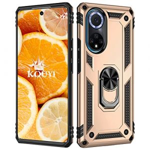 KOUYI Coque pour Huawei Nova 9/Honor 50,Double Couche Renforc&eacute;e D&eacute;fense Militaire Anti-Chute Bumper TPU Silicone Antichoc Armure Housse Etui avec Anneau Support pour Huawei Nova 9/Honor 50 (d'or) (Kouyi EU Store, neuf)